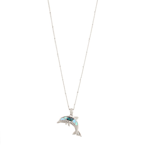 Dolphin Epoxy Pendant Necklace - Picture 2 of 3